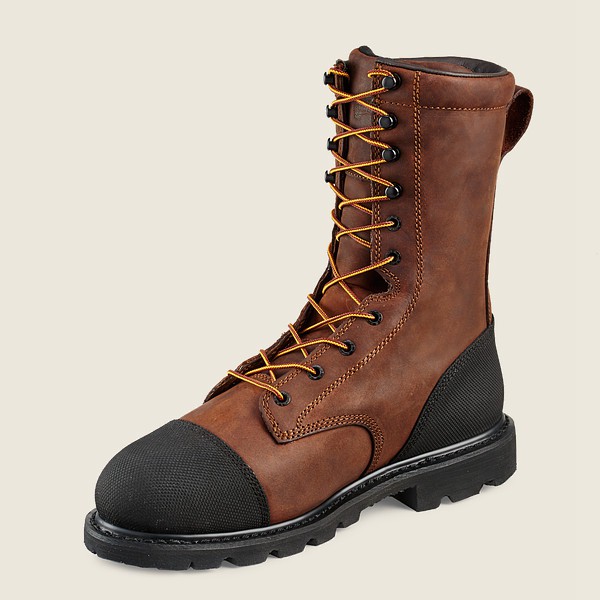 Red Wing Safety Boots Brown/Black - Red Wing Mens Truwelt - 10-inch Insulated Waterproof Toe Metguar